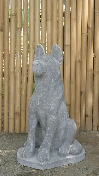 Product image 6 of the product “Seated shepard dog, 65cm Height - cast stone. ”